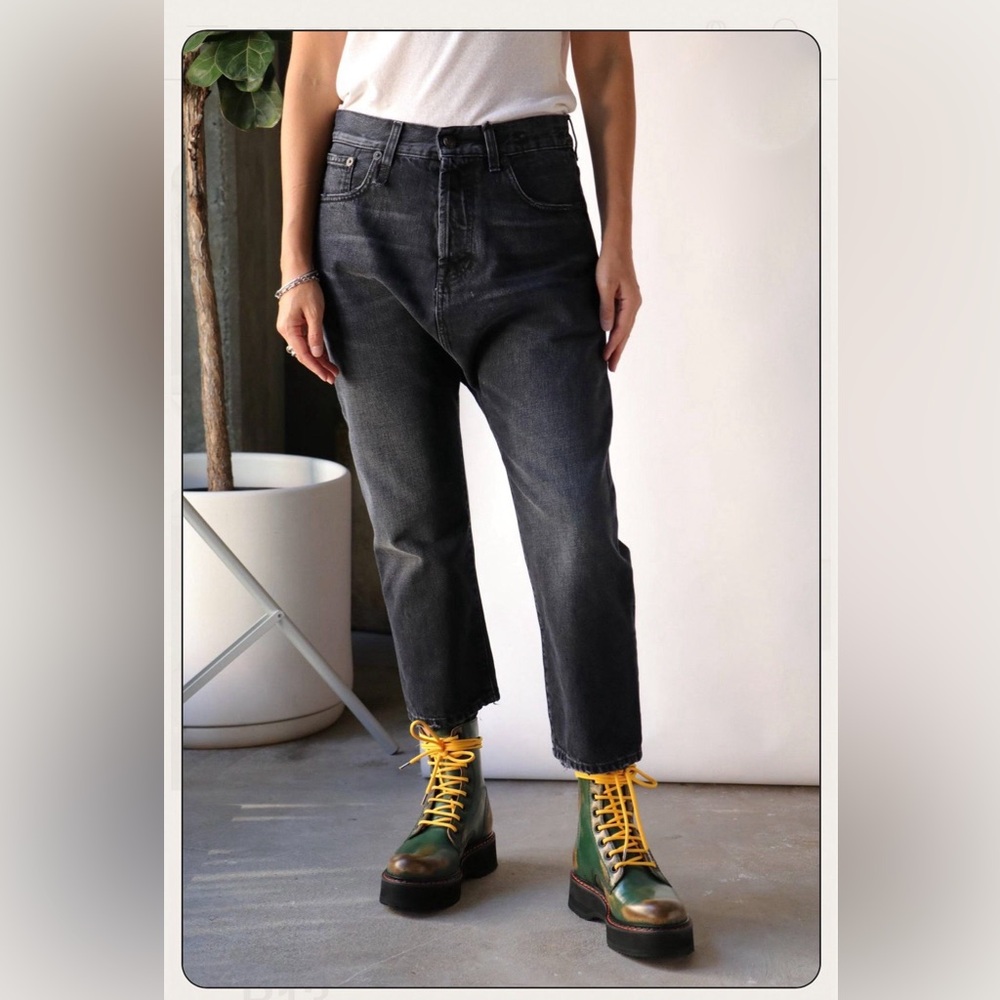 R13 Tailored Drop Jeans in Jake Black size 27